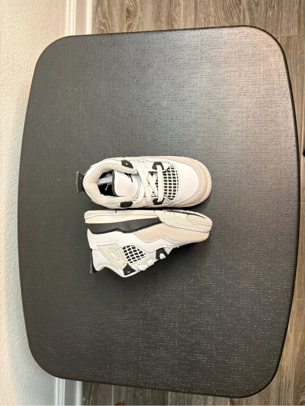 Nike Jordan 4 Retro (TD) 7C BQ7670 111 White Black Neutral Grey